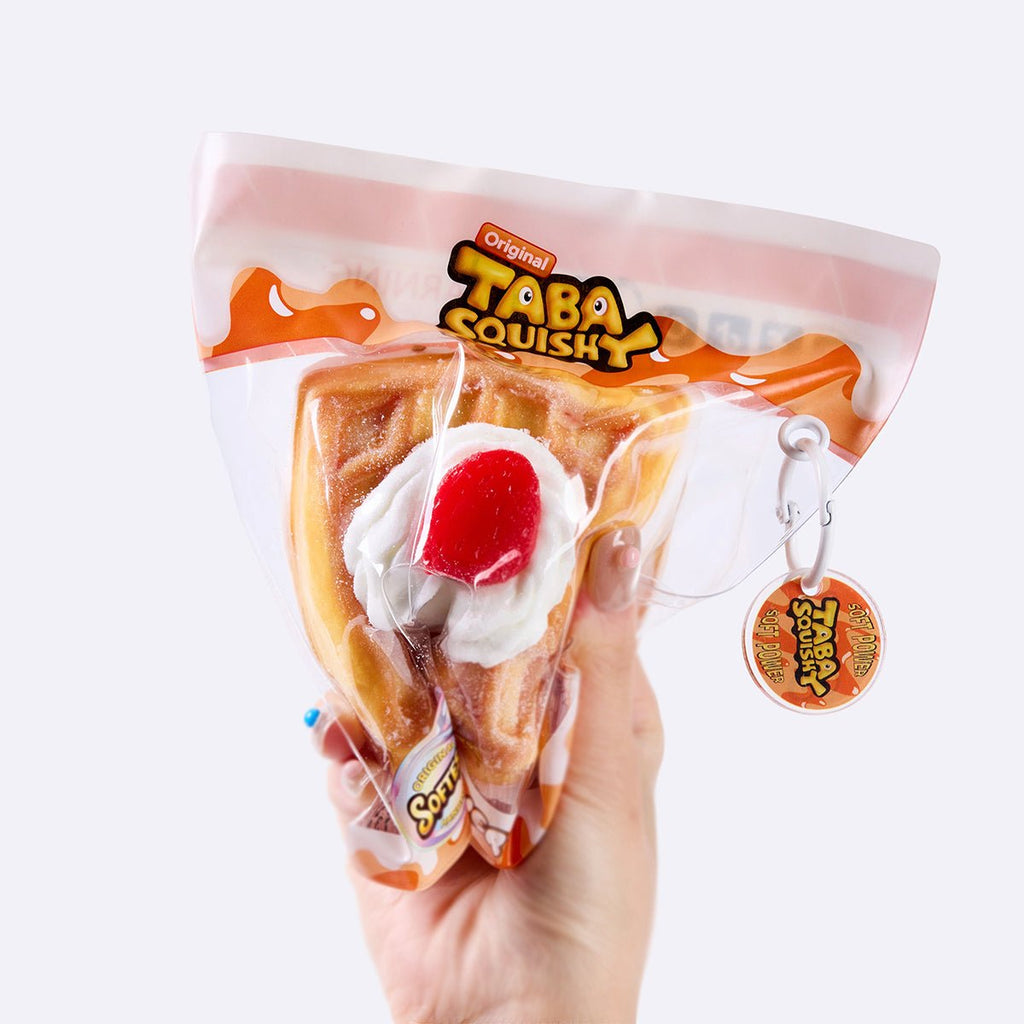 Square Strawberry-Filled Waffle Taba Squishy