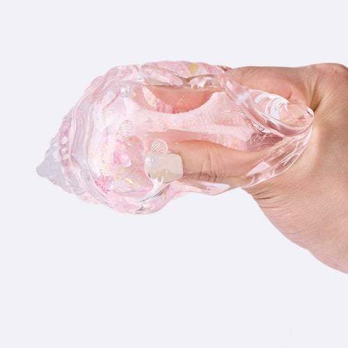 Blingbling Transparent-pink Conch with Starfish Taba Squishy