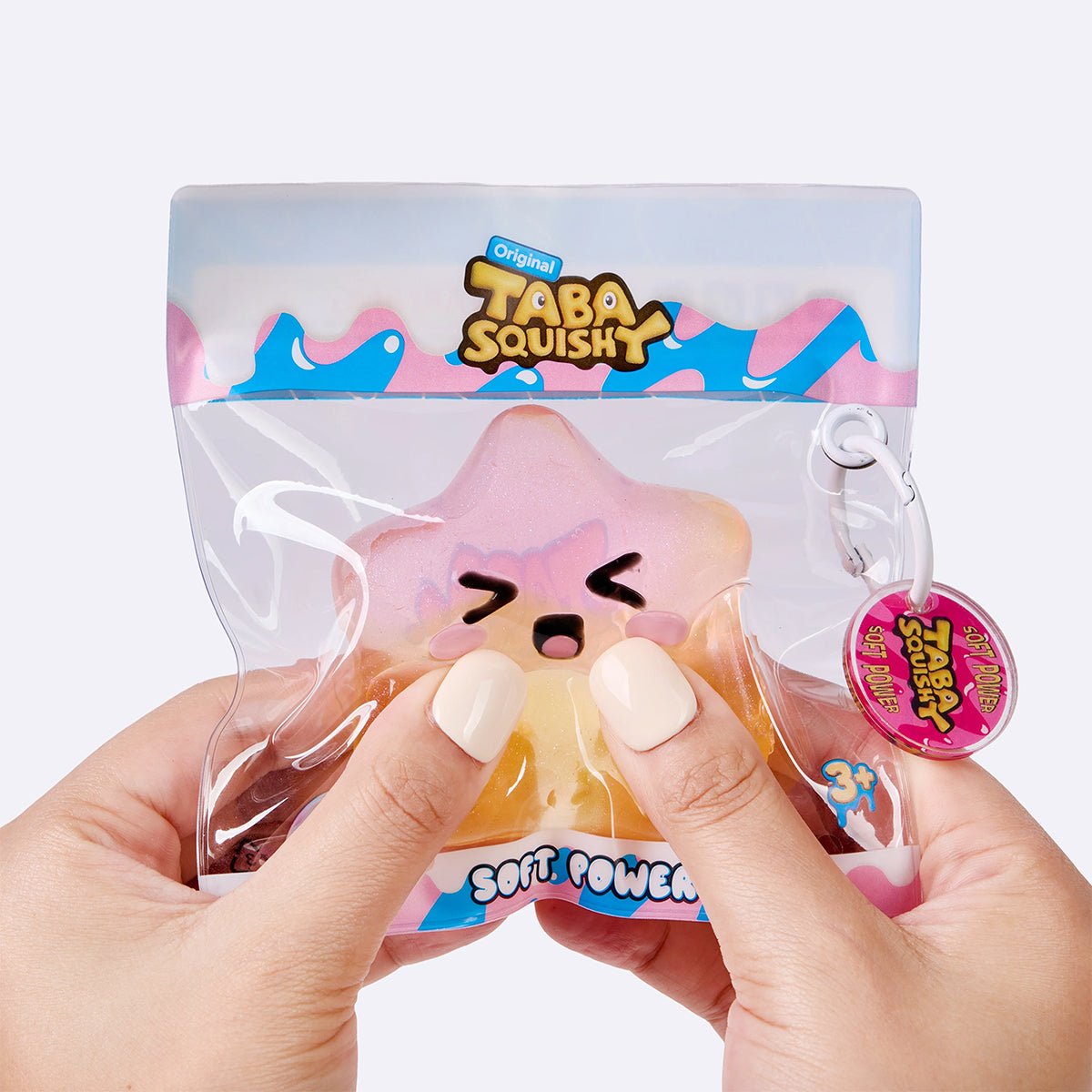 Pink & Yellow Winking Star Taba Squishy