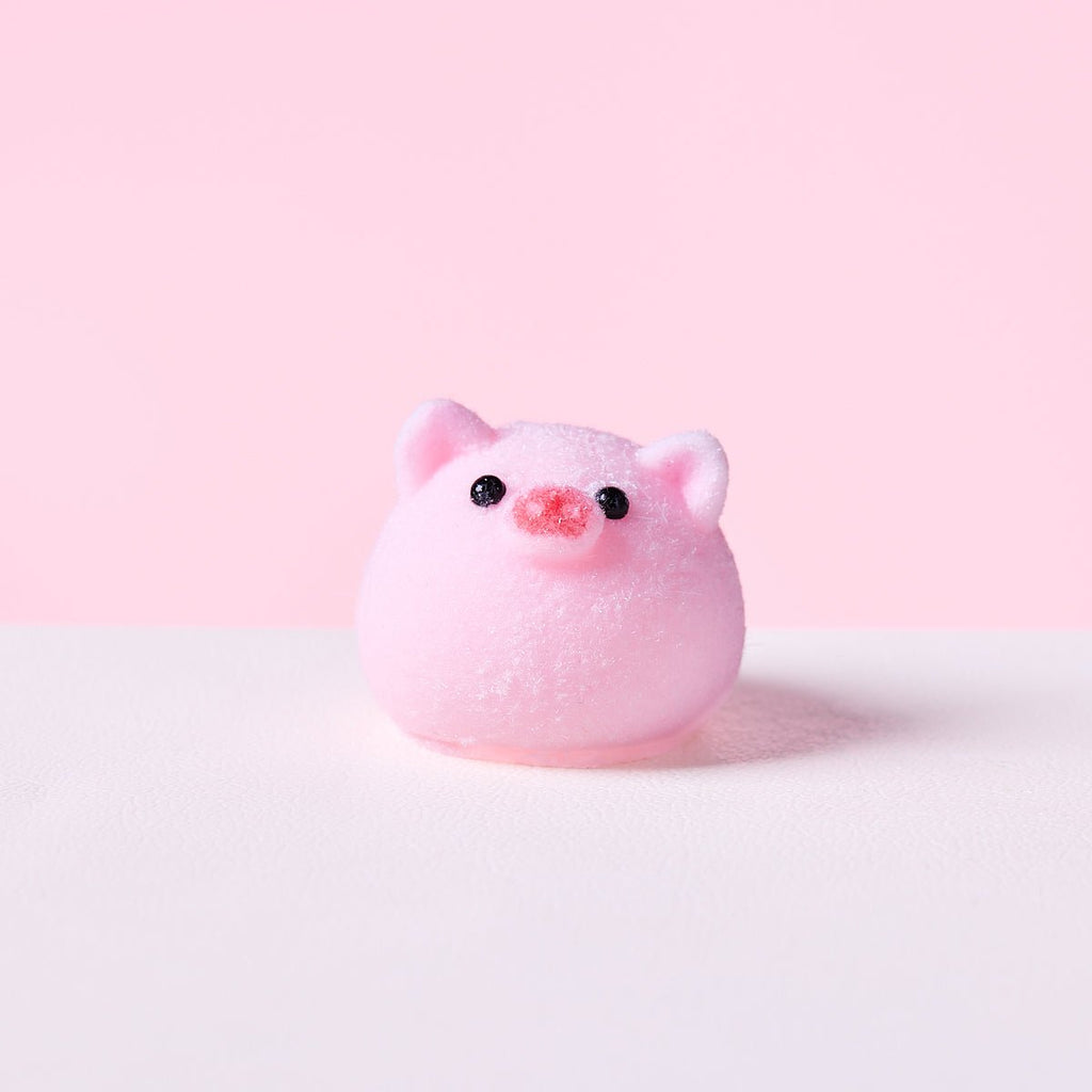 Flocked Mini Pink Pig Ball Taba Squishy
