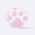 Clear Pink Glitter Cat Paw