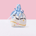 Simple Blue Linen Drawstring Wrapping Gift Bag