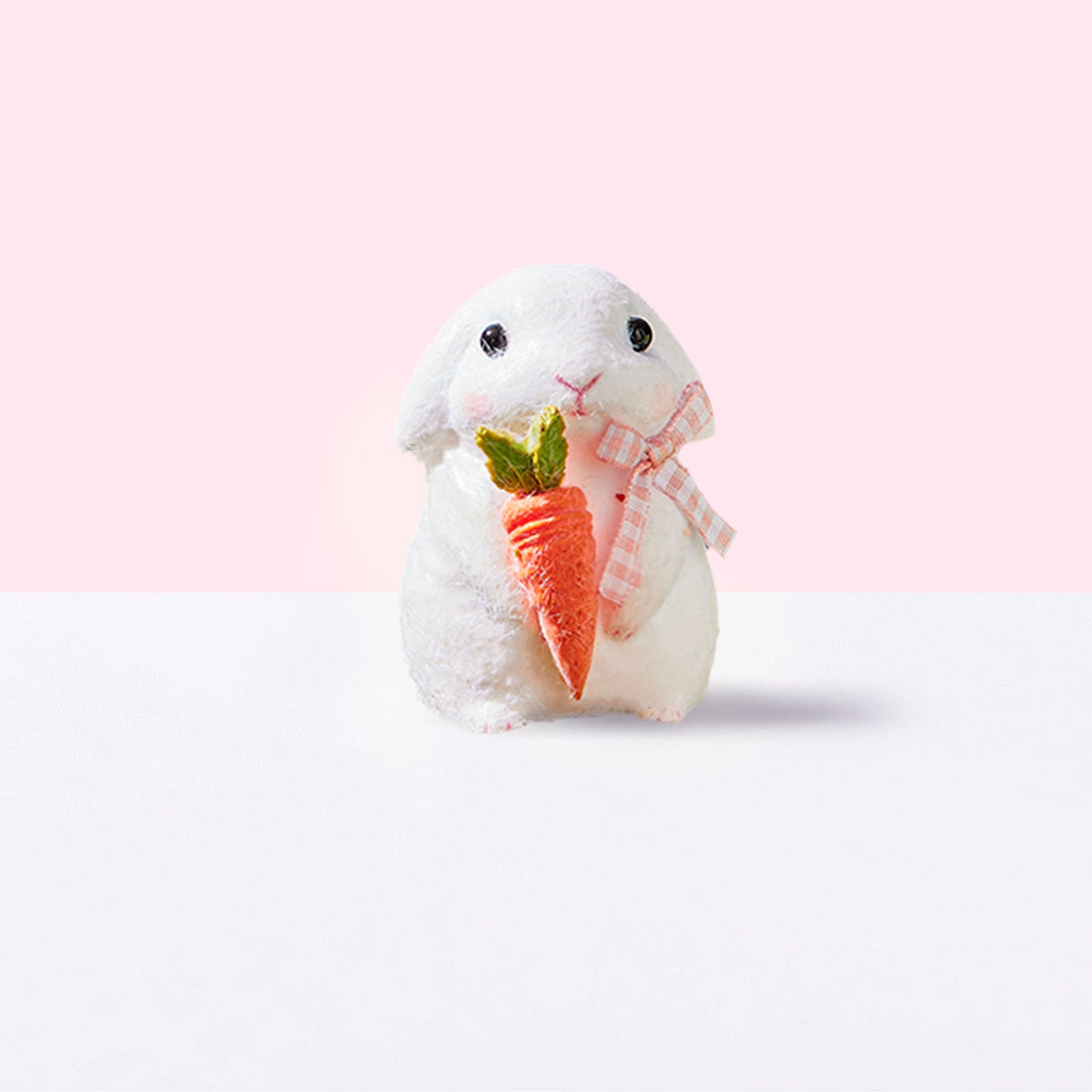 Flocked Cute Bunny with Bow Taba Squishy