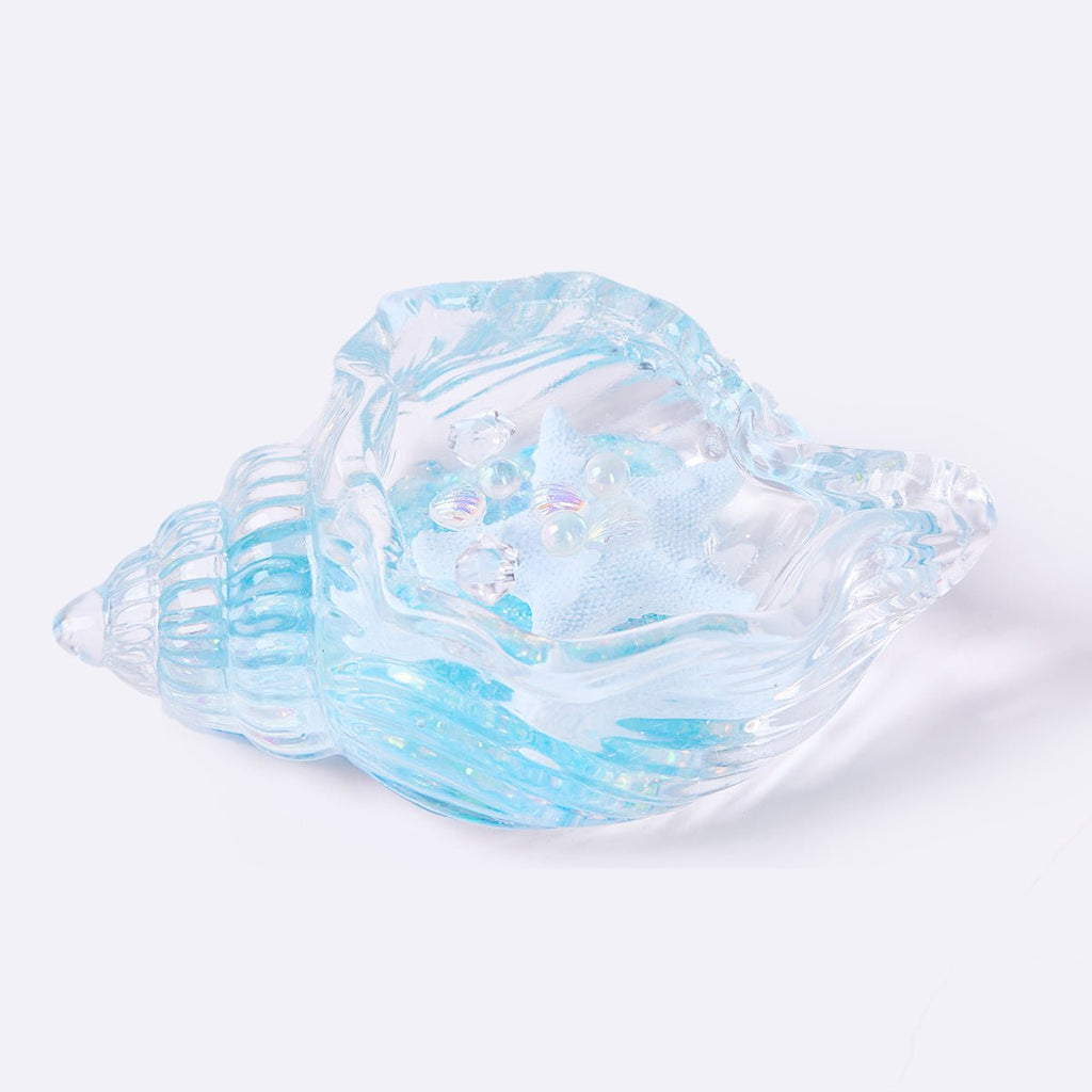 Blingbling Transparent-blue Conch with Starfish Taba Squishy