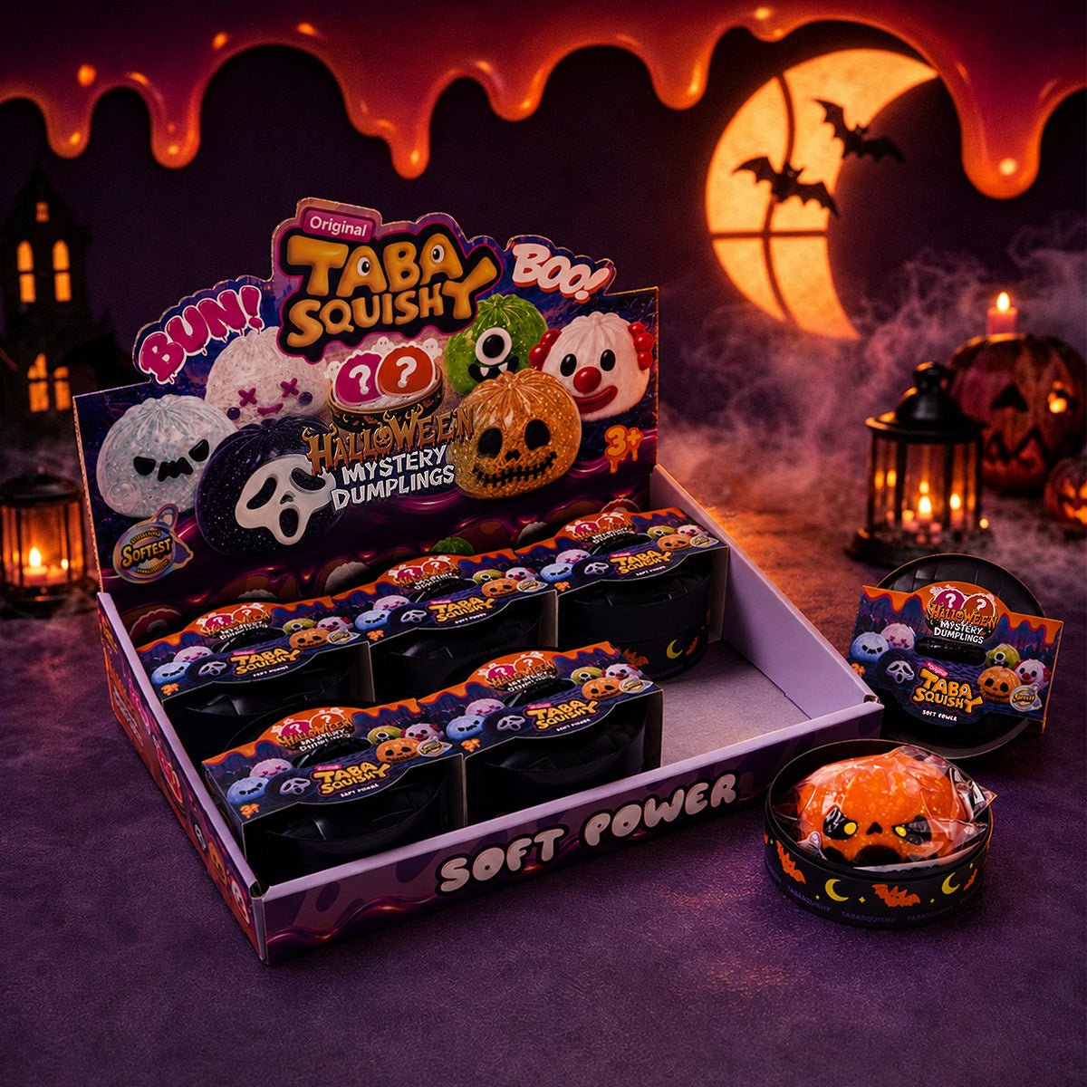 TABASQUISHY® Halloween Dumpling Blind Box | Single Box or Full Case | 2 Secret Designs to Discover