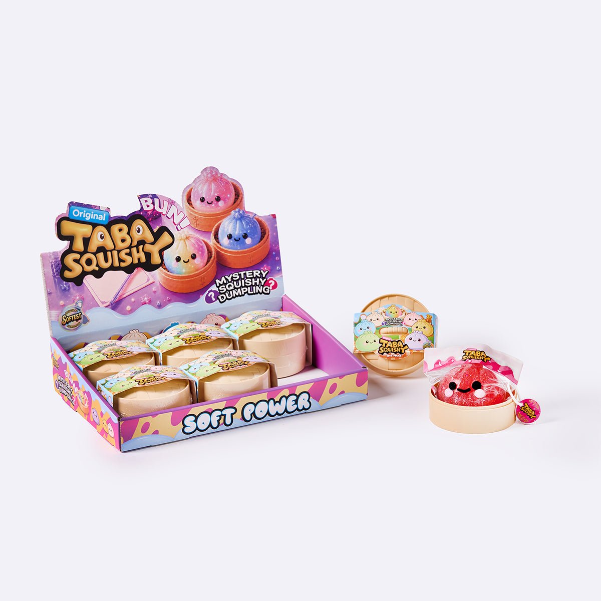 TABASQUISHY® Mystery Dumpling Squishy 6-Pack Display Box | Full Case Edition | Single Box Available