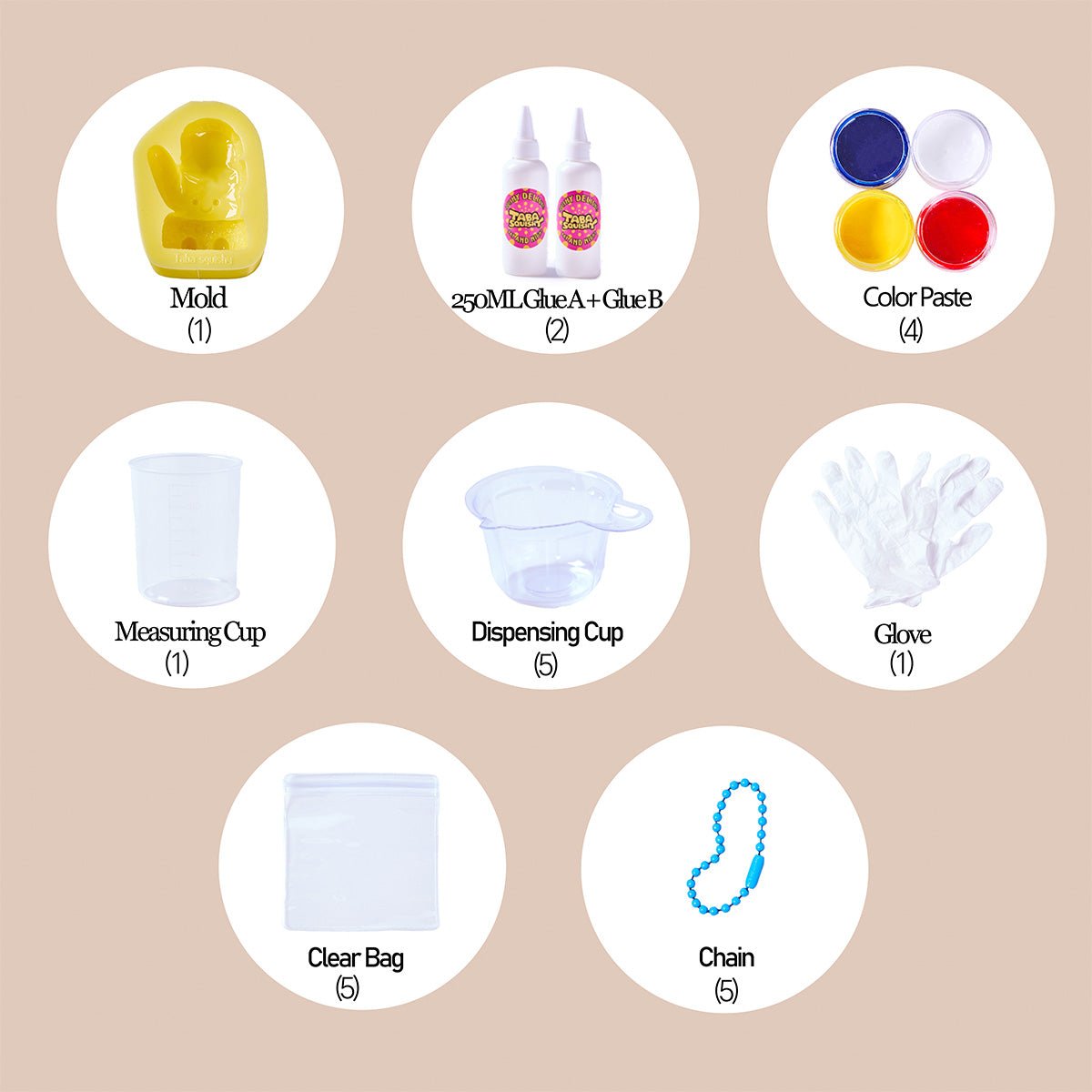 Glove Taba Squishy DIY Mold Set