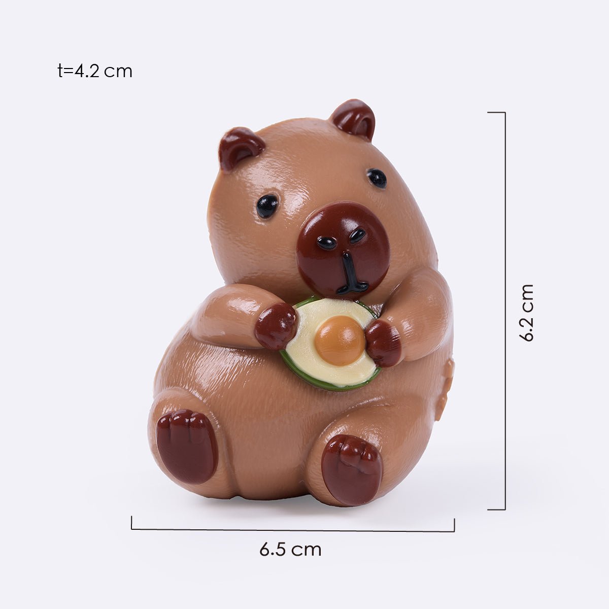 Brown Avocado Hug Capybara Taba Squishy
