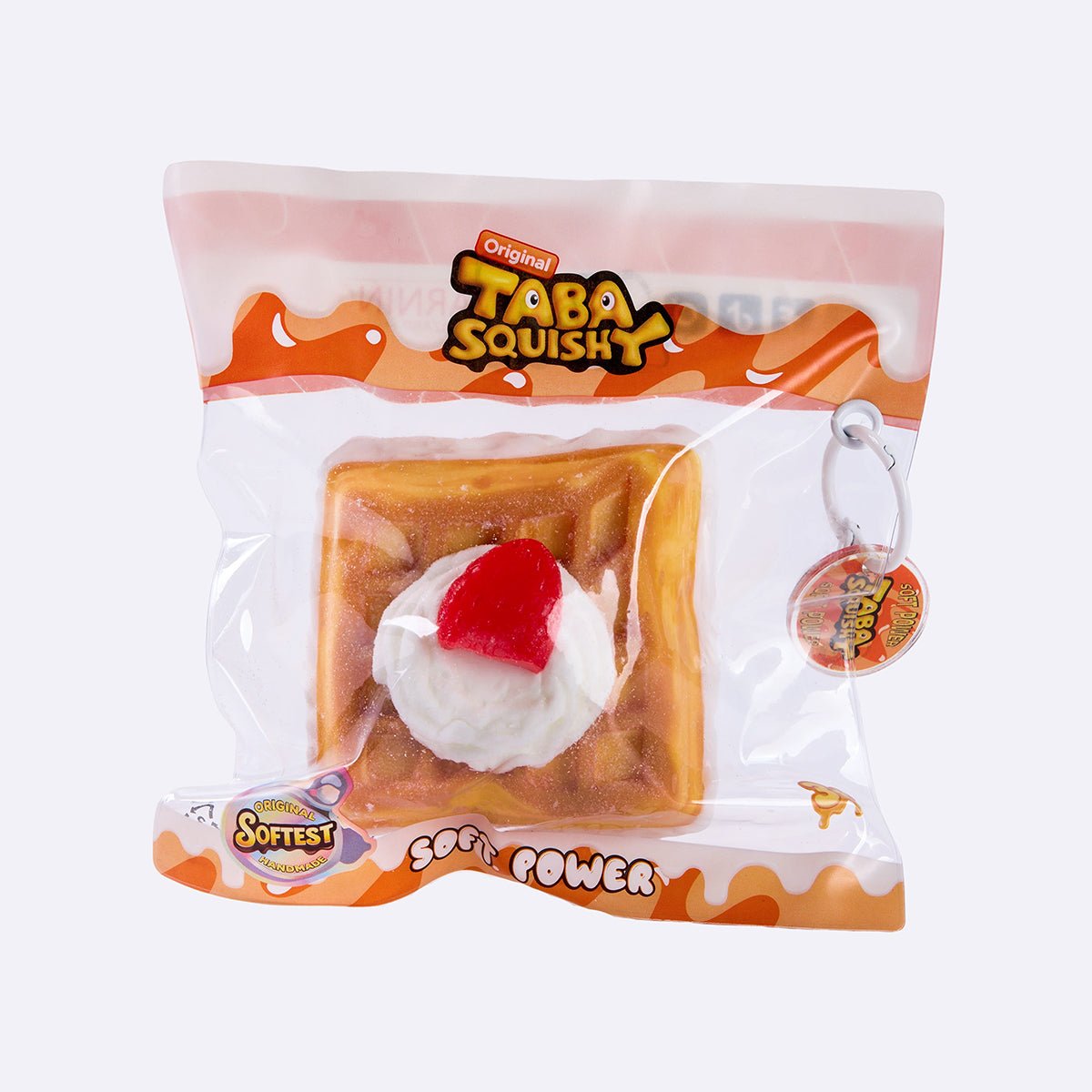 Square Strawberry-Filled Waffle Taba Squishy
